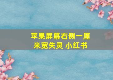 苹果屏幕右侧一厘米宽失灵 小红书